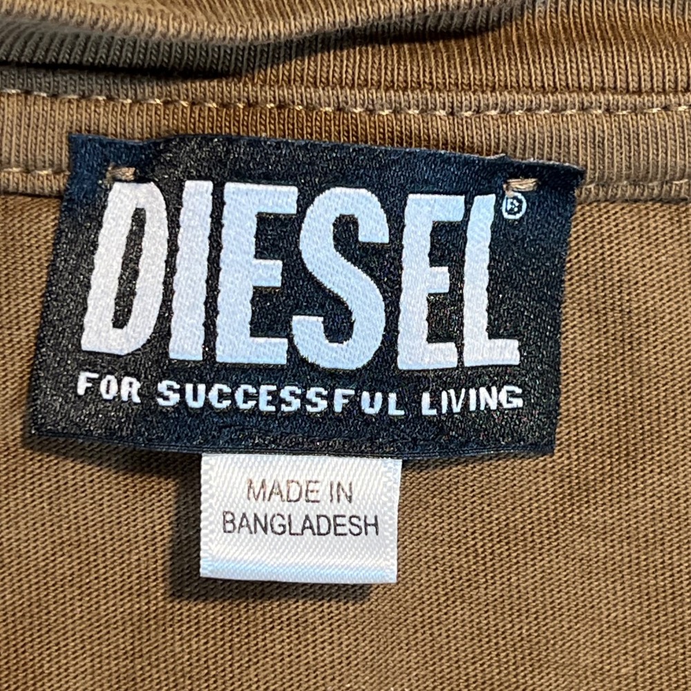 Diesel Mens Brown Graphic Logo T-Shirt Cotton Crew Neck Short Sleeve‎ Top M - Picture 2 of 7